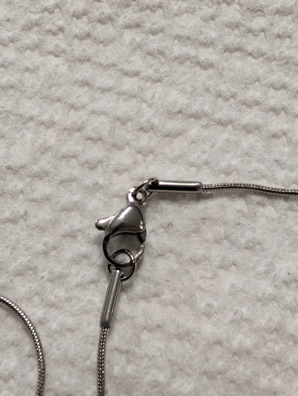 16-in Thin Silver Snake Chain With Bee Happy Circle Pendant